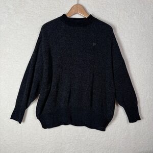 Victoria's Secret PINK Chenille Crewneck Pullover Sweater Black XS 2024‎ Cozy